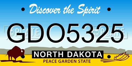 GDO5325 North Dakota License Plate