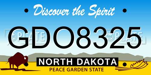 GDO8325 North Dakota License Plate