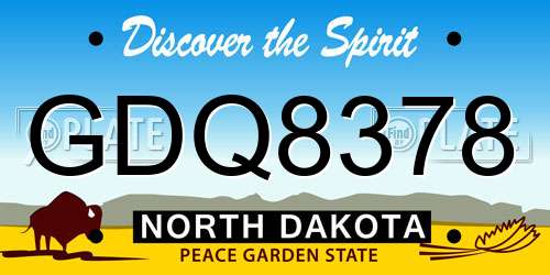 GDQ8378 North Dakota License Plate
