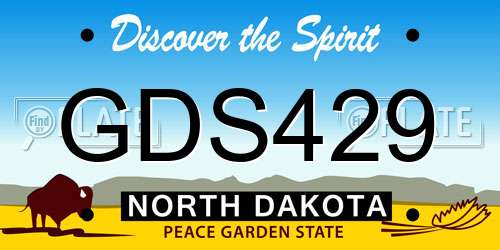 GDS429 North Dakota License Plate