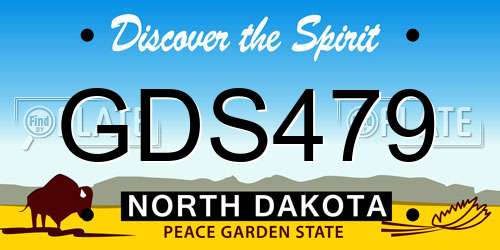 GDS479 North Dakota License Plate