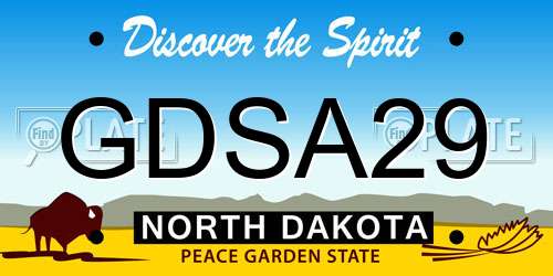 GDSA29 North Dakota License Plate
