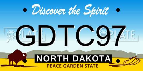 GDTC97 North Dakota License Plate