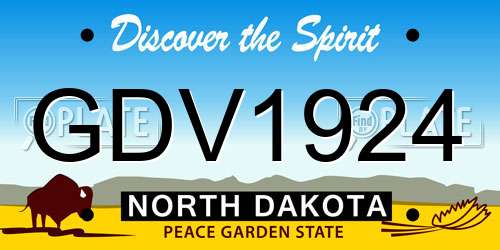 GDV1924 North Dakota License Plate