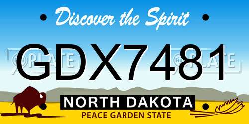 GDX7481 North Dakota License Plate
