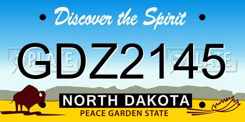 GDZ2145 North Dakota License Plate