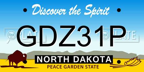 GDZ31P North Dakota License Plate