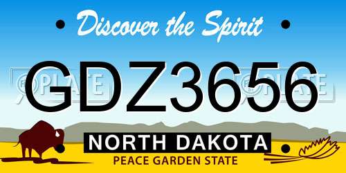 GDZ3656 North Dakota License Plate