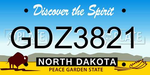 GDZ3821 North Dakota License Plate