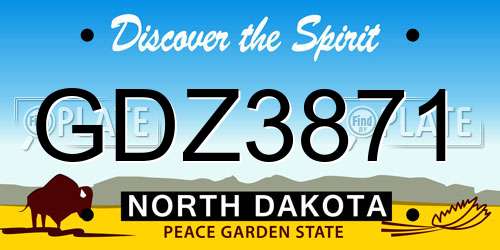 GDZ3871 North Dakota License Plate