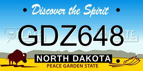 GDZ648 North Dakota License Plate