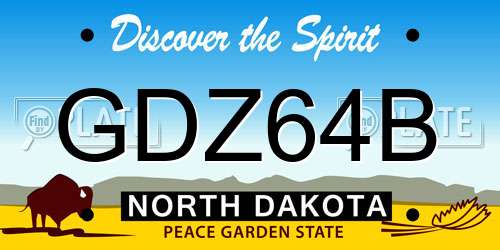 GDZ64B North Dakota License Plate