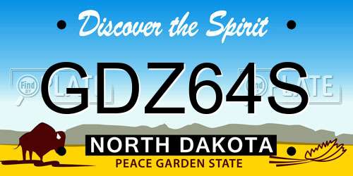 GDZ64S North Dakota License Plate