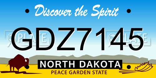 GDZ7145 North Dakota License Plate