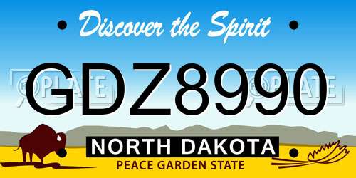 GDZ8990 North Dakota License Plate