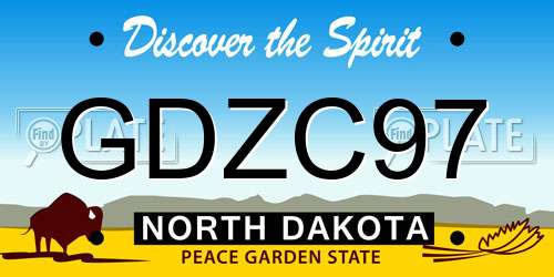 GDZC97 North Dakota License Plate