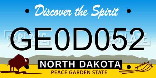 GE0D052 North Dakota License Plate