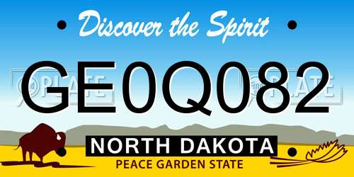 GE0Q082 North Dakota License Plate