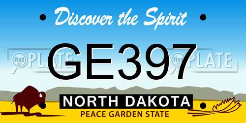 GE397 North Dakota License Plate