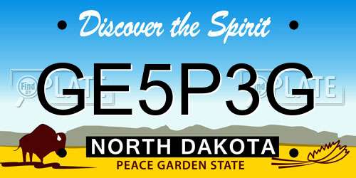 GE5P3G North Dakota License Plate