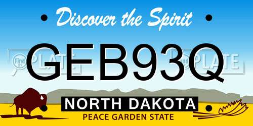 GEB93Q North Dakota License Plate
