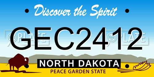 GEC2412 North Dakota License Plate