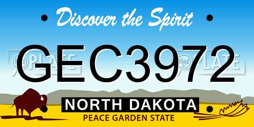 GEC3972 North Dakota License Plate
