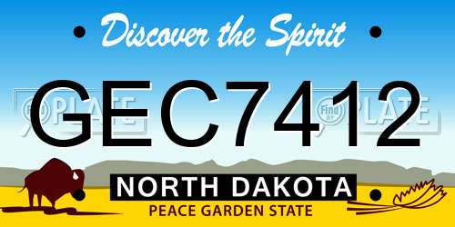 GEC7412 North Dakota License Plate
