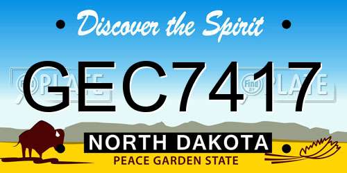 GEC7417 North Dakota License Plate