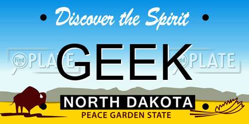 GEEK North Dakota License Plate