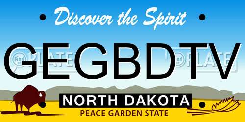 GEGBDTV North Dakota License Plate