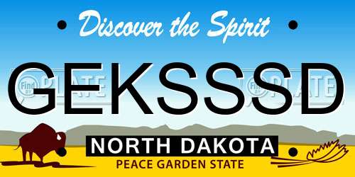 GEKSSSD North Dakota License Plate