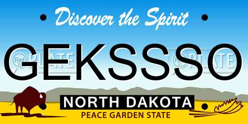 GEKSSSO North Dakota License Plate