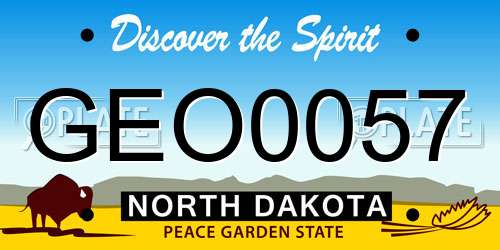 GEO0057 North Dakota License Plate