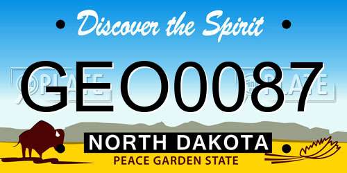 GEO0087 North Dakota License Plate