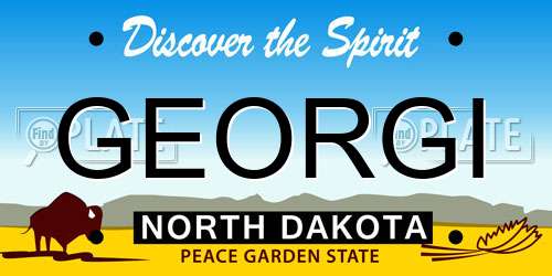 GEORGI North Dakota License Plate