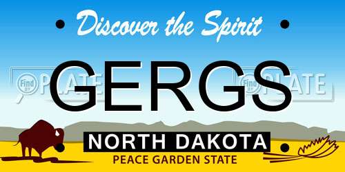 GERGS North Dakota License Plate