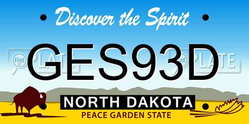 GES93D North Dakota License Plate