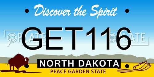 GET116 North Dakota License Plate