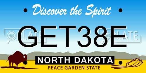 GET38E North Dakota License Plate