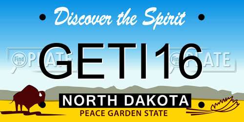 GETI16 North Dakota License Plate
