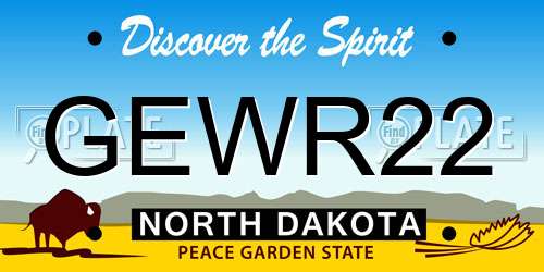 GEWR22 North Dakota License Plate