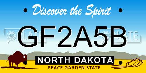 GF2A5B North Dakota License Plate