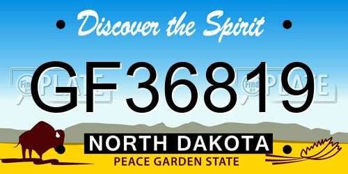GF36819 North Dakota License Plate