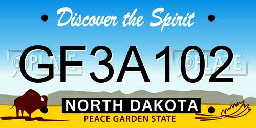 GF3A102 North Dakota License Plate