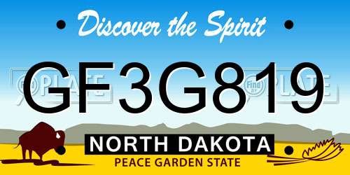 GF3G819 North Dakota License Plate