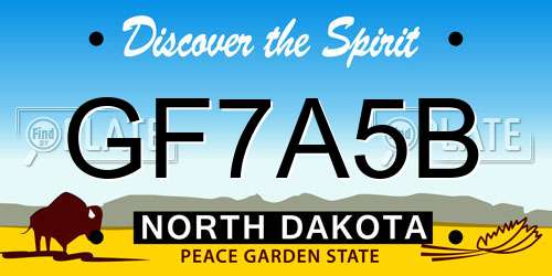 GF7A5B North Dakota License Plate