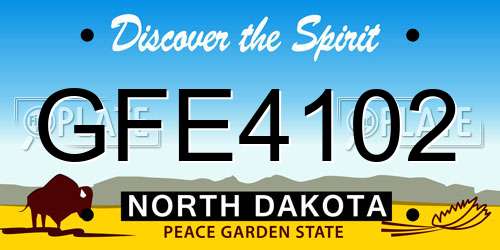 GFE4102 North Dakota License Plate