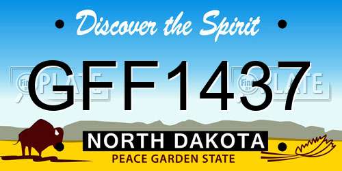GFF1437 North Dakota License Plate