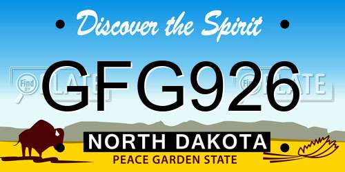 GFG926 North Dakota License Plate